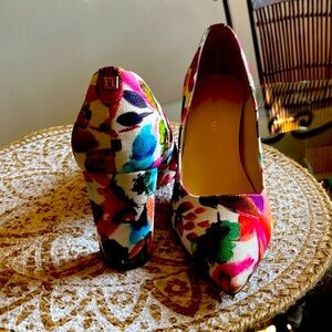 Ivanka Trump floral watercolor heels